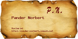 Pander Norbert névjegykártya