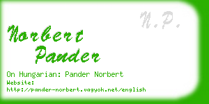norbert pander business card